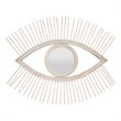 Ruhy Decorative Wall-Mounted Mirror with Eye-Shape Design- White Wood