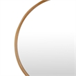 Drek Traditional Round Wall Mirror with Ornate Crest Top- Gold Metal 24x27