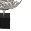 Steve Abstract Ring Sculpture with Black Pedestal Stand- Textured Silver