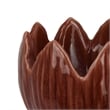 Siena Decorative Planter with Petal Edge Design- Red Ceramic 10 Inch