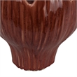 Siena Decorative Planter with Petal Edge Design- Red Ceramic 10 Inch