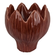 Siena Decorative Planter with Petal Edge Design- Red Ceramic 10 Inch