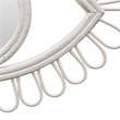 Davie Eye-Shaped Wall Mirror with Loop Details- White Natural Fiber