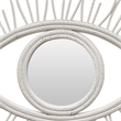 Davie Eye-Shaped Wall Mirror with Loop Details- White Natural Fiber