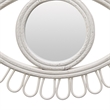 Davie Eye-Shaped Wall Mirror with Loop Details- White Natural Fiber
