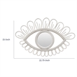 Davie Eye-Shaped Wall Mirror with Loop Details- White Natural Fiber