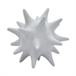 Xyla Decorative Orb with Spiked Starburst Patterns- White Resin 8 Inch