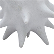 Xyla Decorative Orb with Spiked Starburst Patterns- White Resin 8 Inch