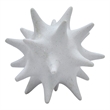 Xyla Decorative Orb with Spiked Starburst Patterns- White Resin 8 Inch