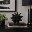 Noah Decorative Orb Sculpture with Spiked Details- Black Resin 8 Inch