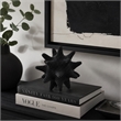 Noah Decorative Orb Sculpture with Spiked Details- Black Resin 8 Inch