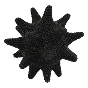 Noah Decorative Orb Sculpture with Spiked Details- Black Resin 8 Inch