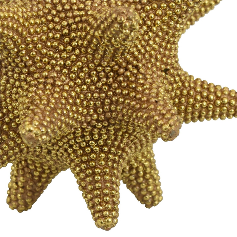 Noah Decorative Orb Sculpture with Spiked Details- Gold Resin 8 Inch