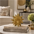 Noah Decorative Orb Sculpture with Spiked Details- Gold Resin 8 Inch