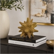 Noah Decorative Orb Sculpture with Spiked Details- Gold Resin 8 Inch