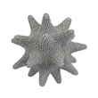 Noah Decorative Orb Sculpture with Spiked Details- Silver Resin 8 Inch