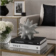 Noah Decorative Orb Sculpture with Spiked Details- Silver Resin 8 Inch