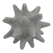 Noah Decorative Orb Sculpture with Spiked Details- Silver Resin 8 Inch