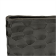 Posy Decorative Block Vase with Hammered Texture- Black Aluminum 12 Inch