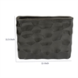 Posy Decorative Block Vase with Hammered Texture- Black Aluminum 12 Inch