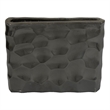 Posy Decorative Block Vase with Hammered Texture- Black Aluminum 12 Inch