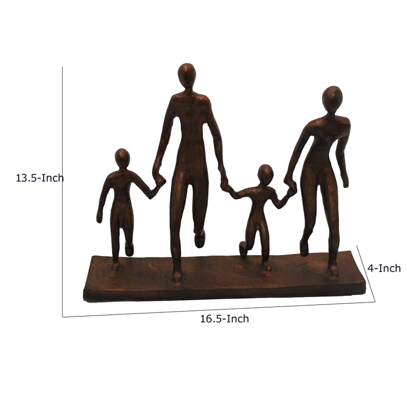 Draco Decorative Family Figurine Sculpture on Base- Bronze Metal