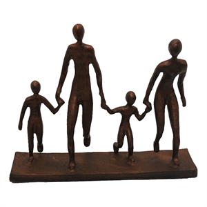Draco Decorative Family Figurine Sculpture on Base- Bronze Metal