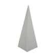Fuji Decorative Pyramid Sculpture with Layered Ridges- White Resin