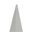 Fuji Decorative Pyramid Sculpture with Layered Ridges- White Resin