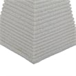 Fuji Decorative Pyramid Sculpture with Layered Ridges- White Resin