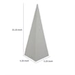 Fuji Decorative Pyramid Sculpture with Layered Ridges- White Resin