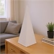 Fuji Decorative Pyramid Sculpture with Layered Ridges- White Resin