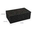 Suzie Decorative Box with Lid for Storage- Black Woven Texture Resin