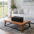 Suzie Decorative Box with Lid for Storage- Black Woven Texture Resin