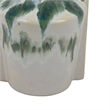 Zyma Modern Vase with Dual Handle- Green Drip Glaze- White Ceramic