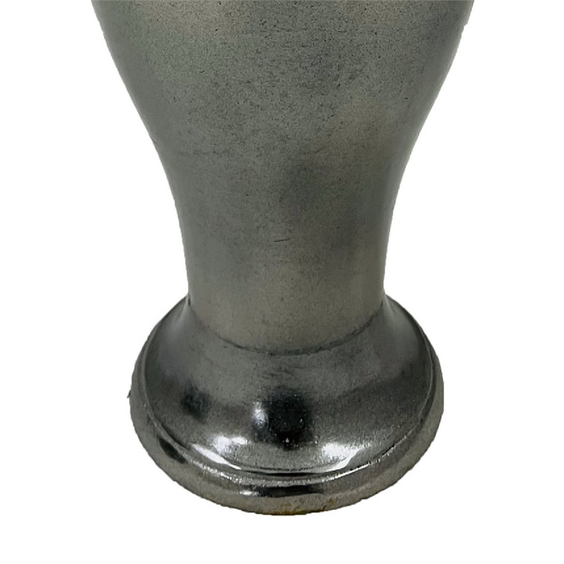 Anila Traditional Temple Jar with Dome Lid- Black Chrome Metal 21 Inch