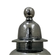 Anila Traditional Temple Jar with Dome Lid- Black Chrome Metal 17 Inch