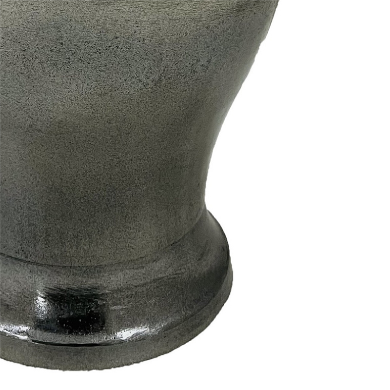 Anila Traditional Temple Jar with Dome Lid- Black Chrome Metal 21 Inch