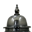 Anila Traditional Temple Jar with Dome Lid- Black Chrome Metal 21 Inch
