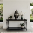 Anila Traditional Temple Jar with Dome Lid- Black Chrome Metal 21 Inch