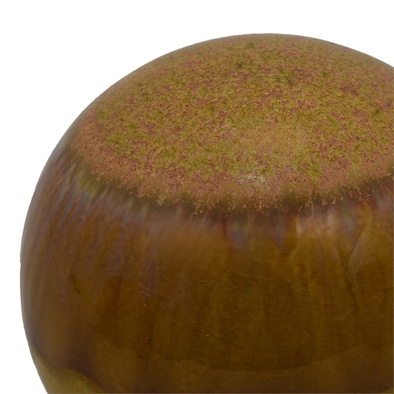 Nash Decorative Orb with Glossy Mustard Yellow Finish- Ceramic 8 Inch