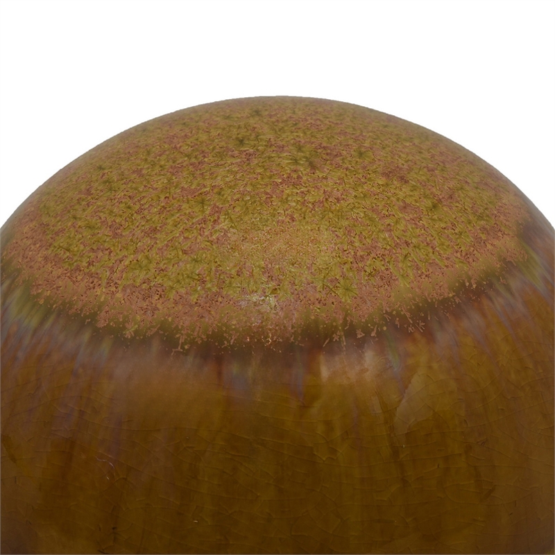 Nash Decorative Orb with Glossy Mustard Yellow Finish- Ceramic 8 Inch