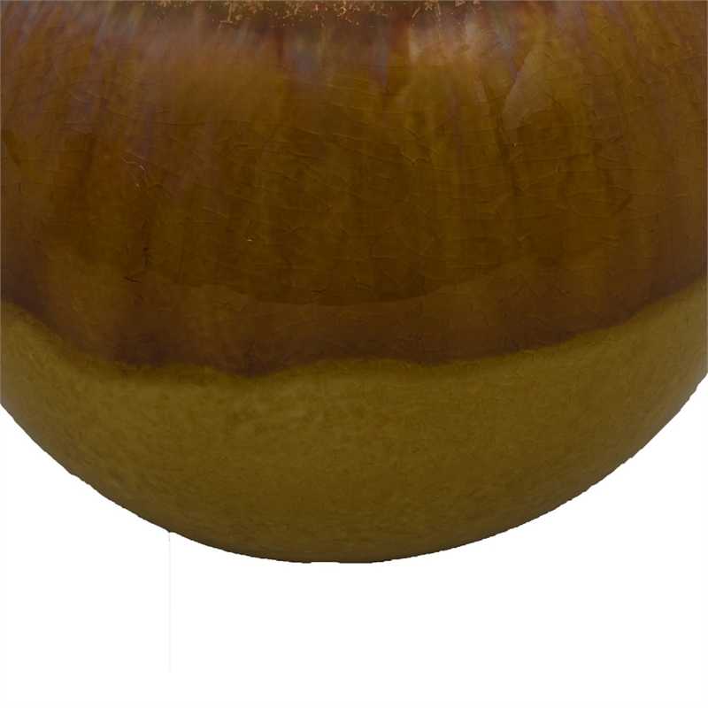 Nash Decorative Orb with Glossy Mustard Yellow Finish- Ceramic 8 Inch