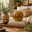Nash Decorative Orb with Glossy Mustard Yellow Finish- Ceramic 8 Inch