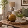 Nash Decorative Orb with Glossy Mustard Yellow Finish- Ceramic 8 Inch