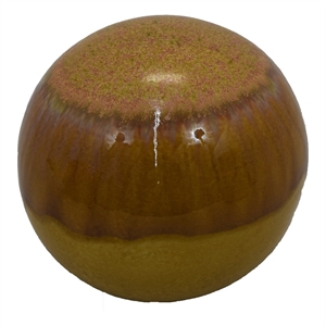 Nash Decorative Orb with Glossy Mustard Yellow Finish- Ceramic 8 Inch