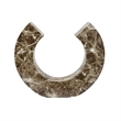 Tabletop Decor Accent- Open-Curved Frame- Brown Marble-Like Resin 14 Inch