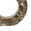 Tabletop Decor Accent- Open-Curved Frame- Brown Marble-Like Resin 14 Inch
