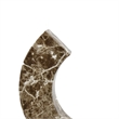Tabletop Decor Accent- Open-Curved Frame- Brown Marble-Like Resin 14 Inch