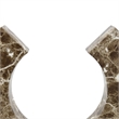 Tabletop Decor Accent- Open-Curved Frame- Brown Marble-Like Resin 14 Inch